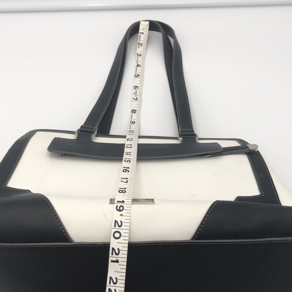 Chaps Black and White Color Block Bag Purse - Picture 9 of 10